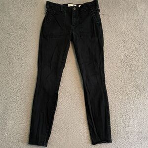 Anthropologie HEI HEI Womens 28 Black Straight Fit Adjustable Cargo Skinny Pant